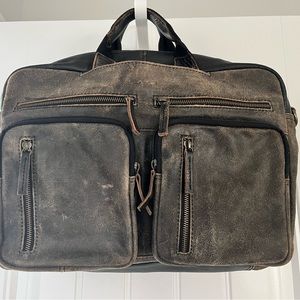 Brushed leather convertible backpack